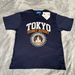 Tokyo Japan Disney Resort T Shirt Mens M Cropped Fit Navy Blue New With Flaw!